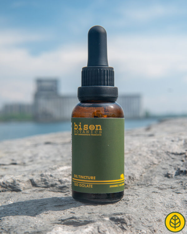 Bison Botanics 2000mg isolate CBD oil tinctures are made with New York state sourced isolated hemp extract and contains ZERO THC.