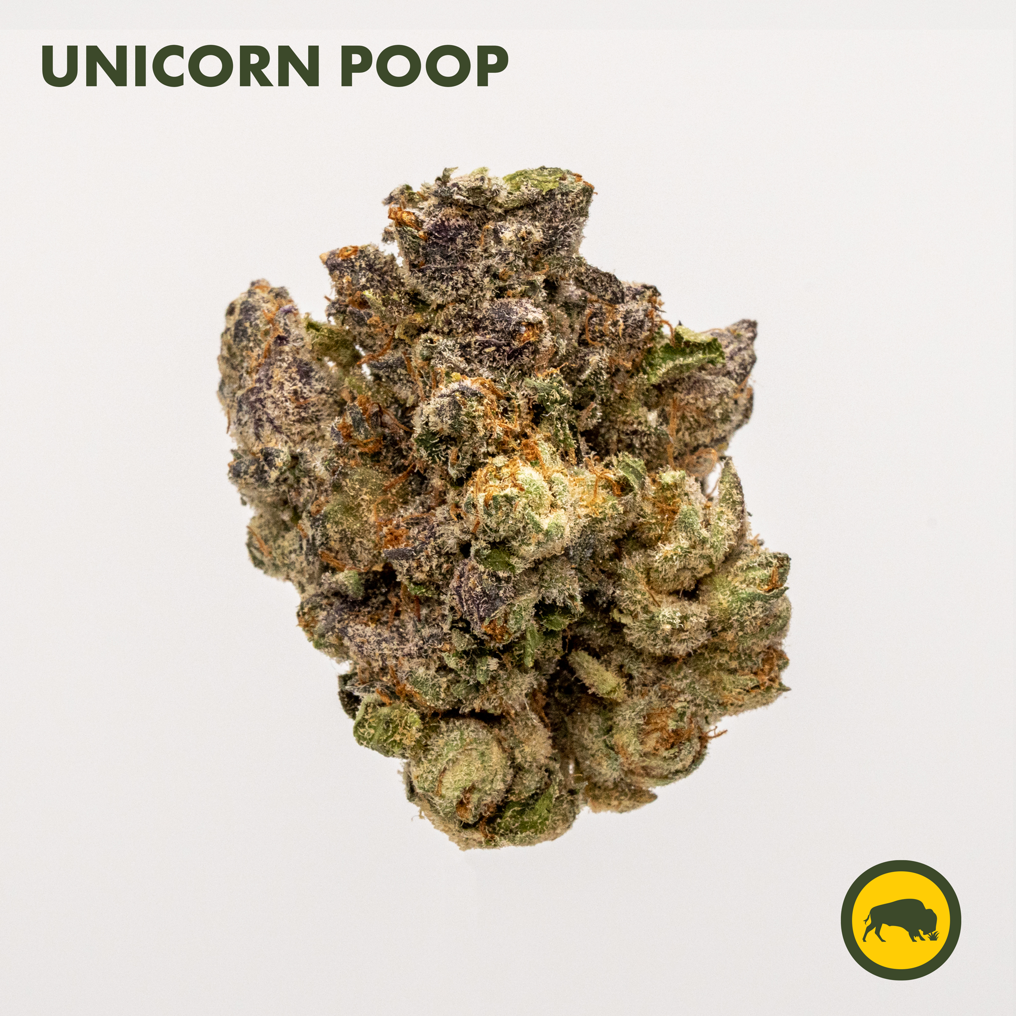 Unicorn Poop cultivated by Beforeland Farm is a 50/50 hybrid that tested at 18.57% THC. This batch is part of Bison Botanic's Select line of cannabis flower. 