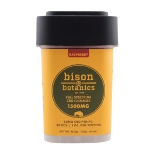 A container of Bison Botanics Full Spectrum CBD on a white background